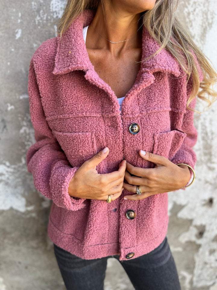 Roselle | Gemütliche Teddy-Button-Jacke