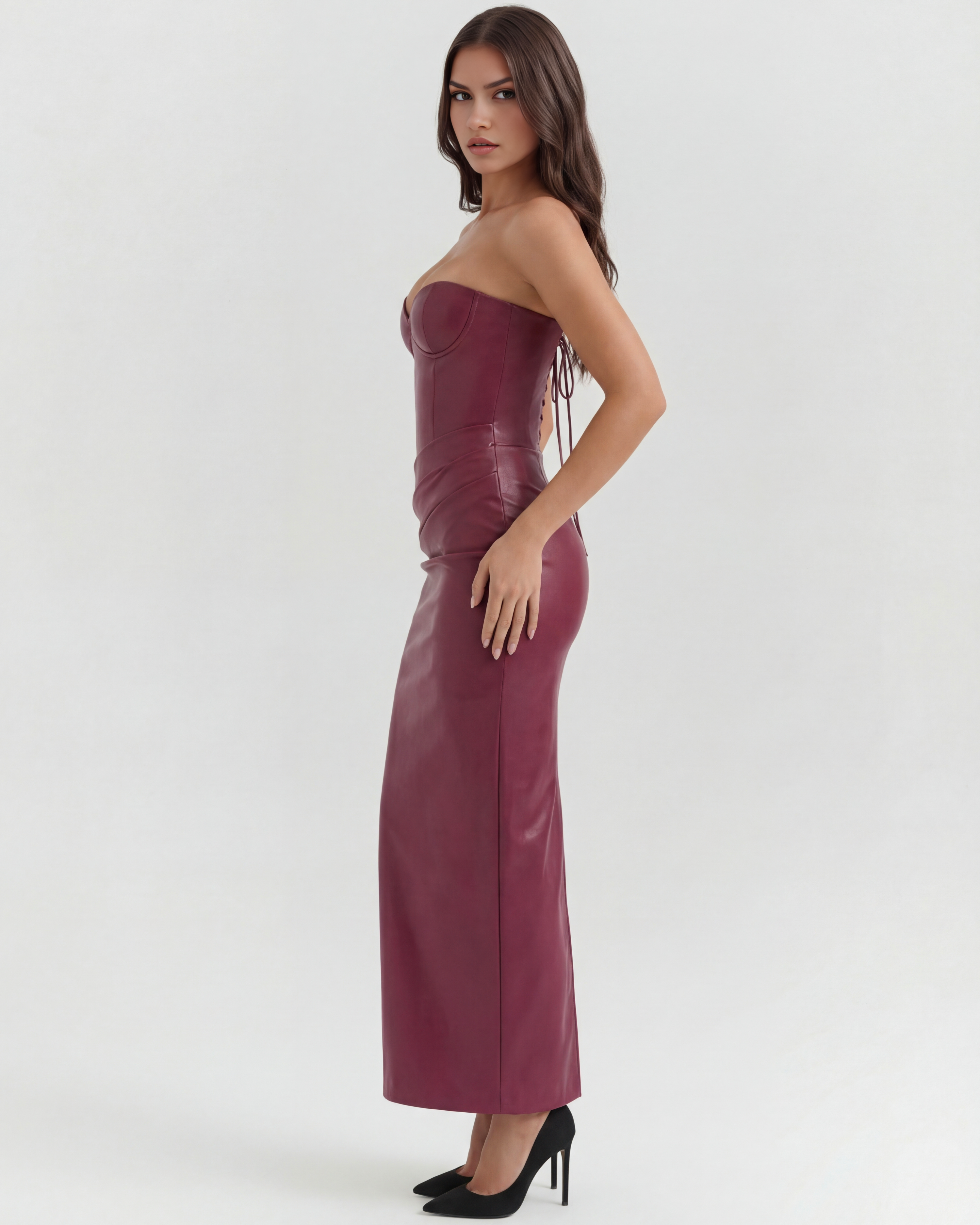 VANARA – Sculpted trägerloses Korsett MIDI-KLEID
