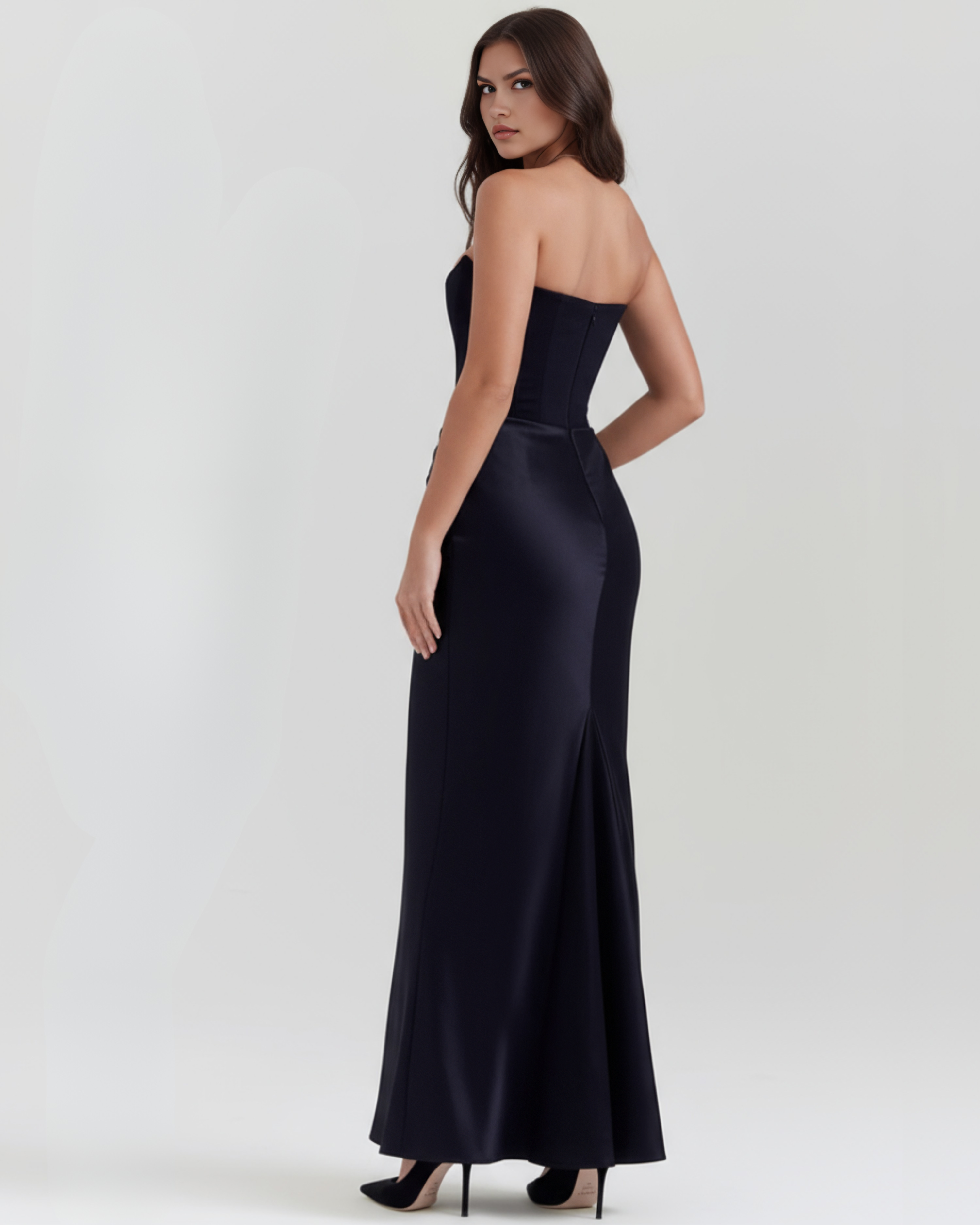 LYRA – SCULPTED STRAPLESS CORSET MAXI DRESS