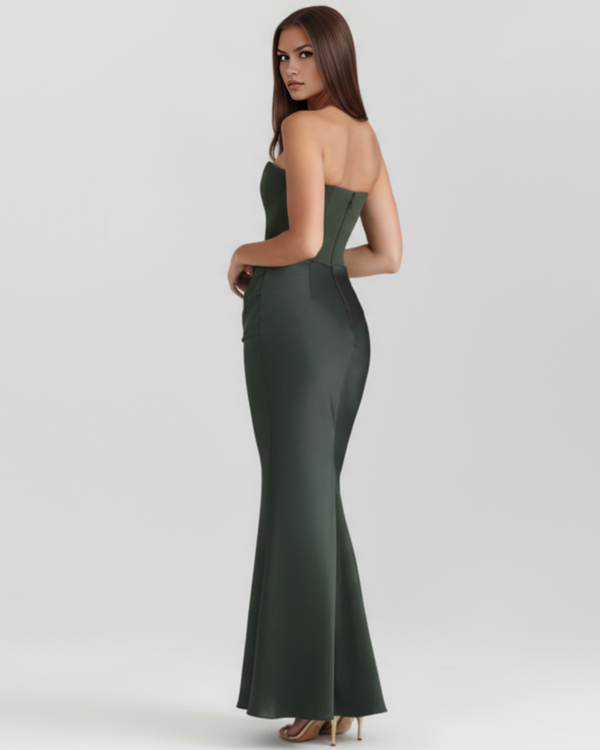 LYRA – SCULPTED STRAPLESS CORSET MAXI DRESS