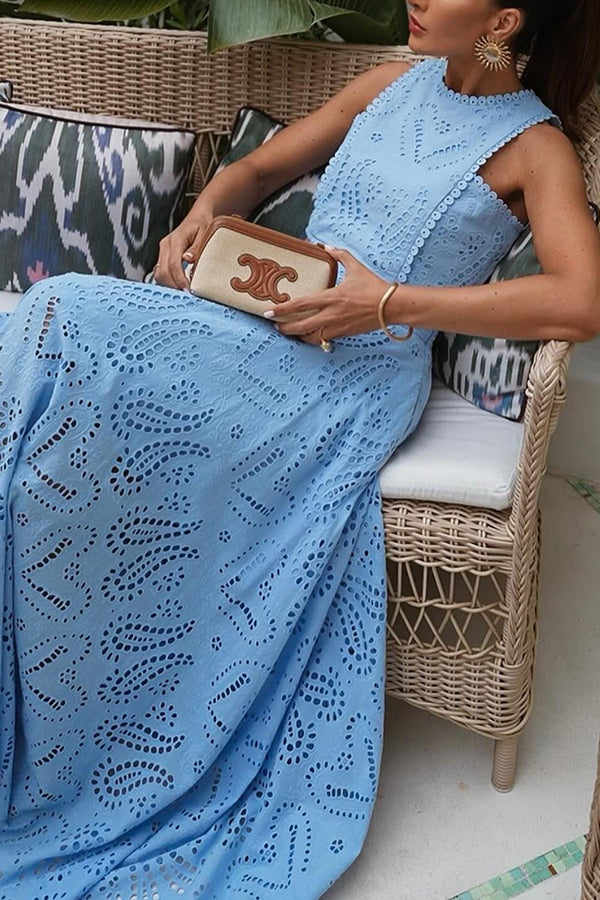 Eliana Zweiteiliges Set – Sommerlook mit Maxi-Rock & Stickerei