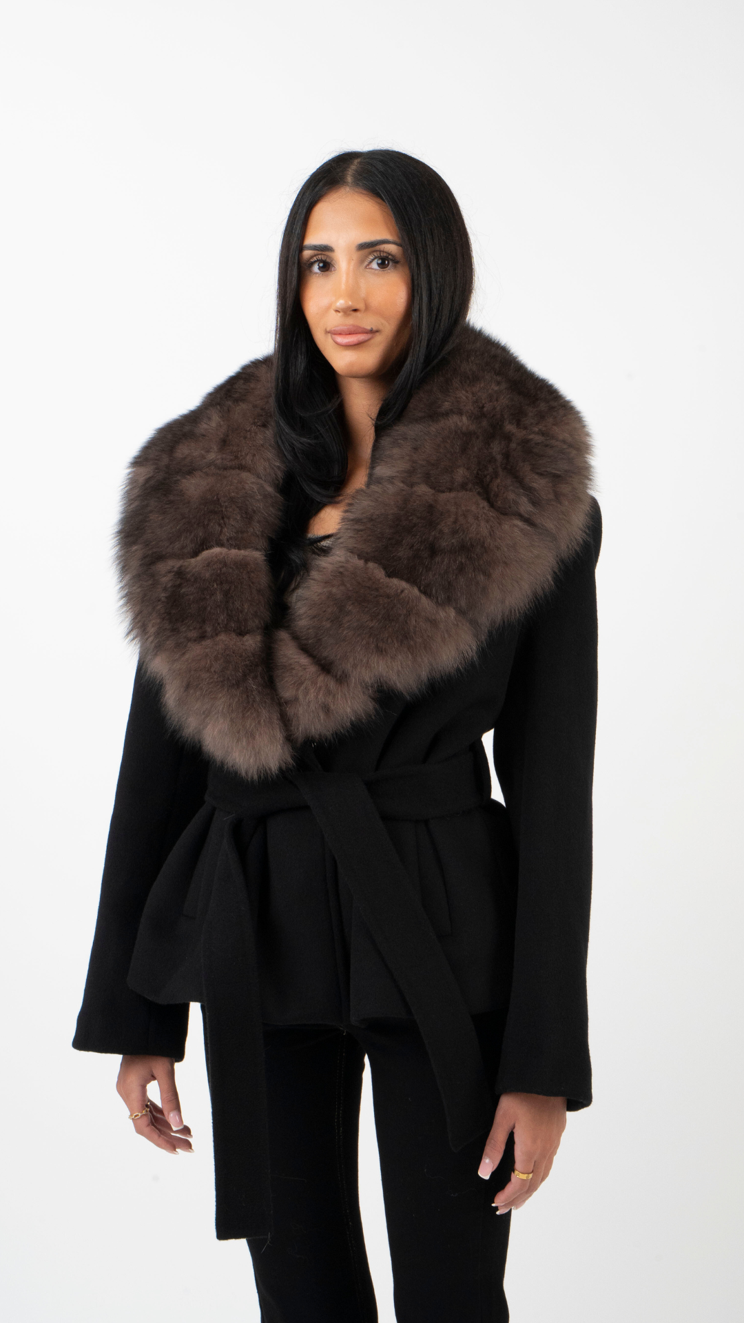 Seravine | Luxe Kunstfell Wollmantel
