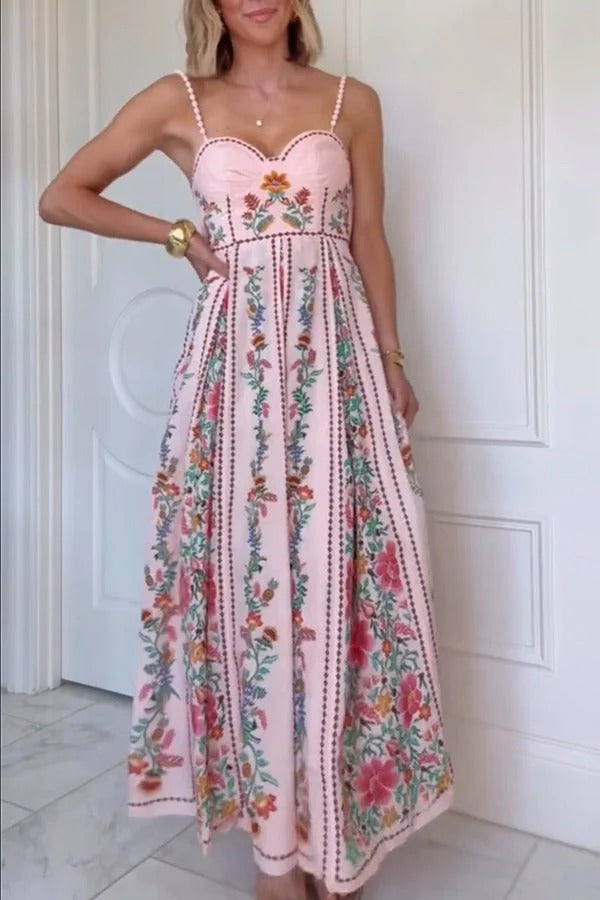 Flora Éclat – Maxi Kleid mit Herzausschnitt