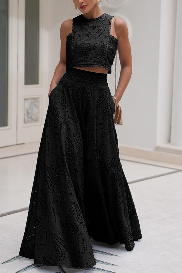 Eliana Zweiteiliges Set – Sommerlook mit Maxi-Rock & Stickerei