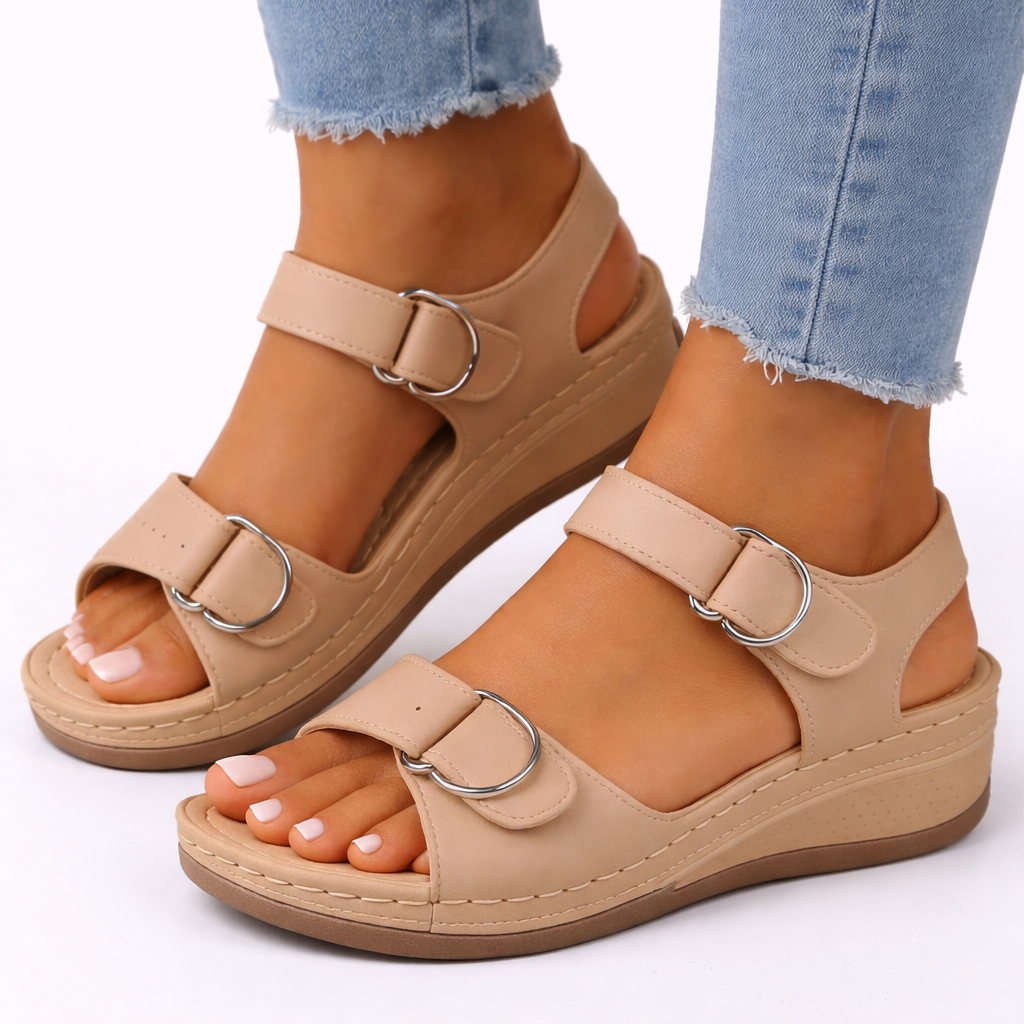 Damen Orthopädische Wandersandalen – Wedge-Heel Komfortsitz