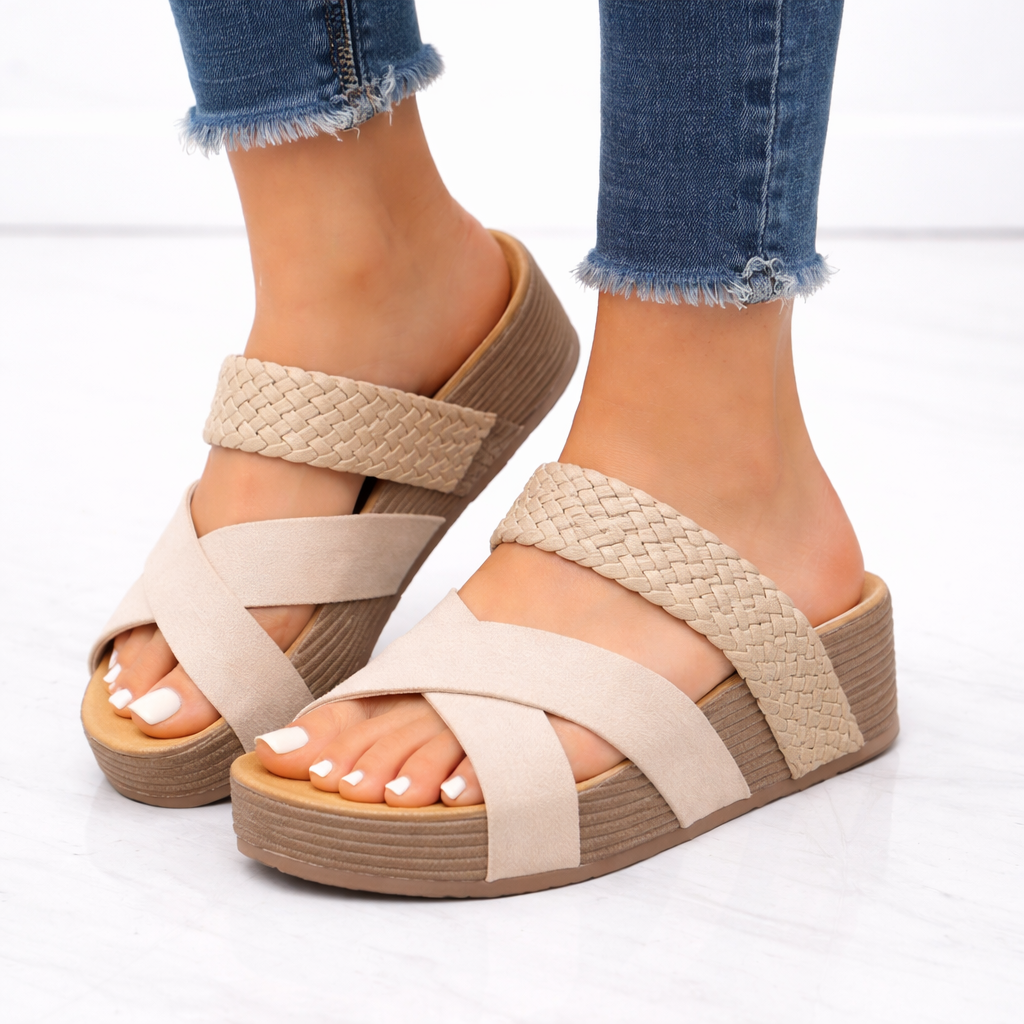 Damen Orthopädische Sandalen – Geflochtene Kreuzriemenunterstützung