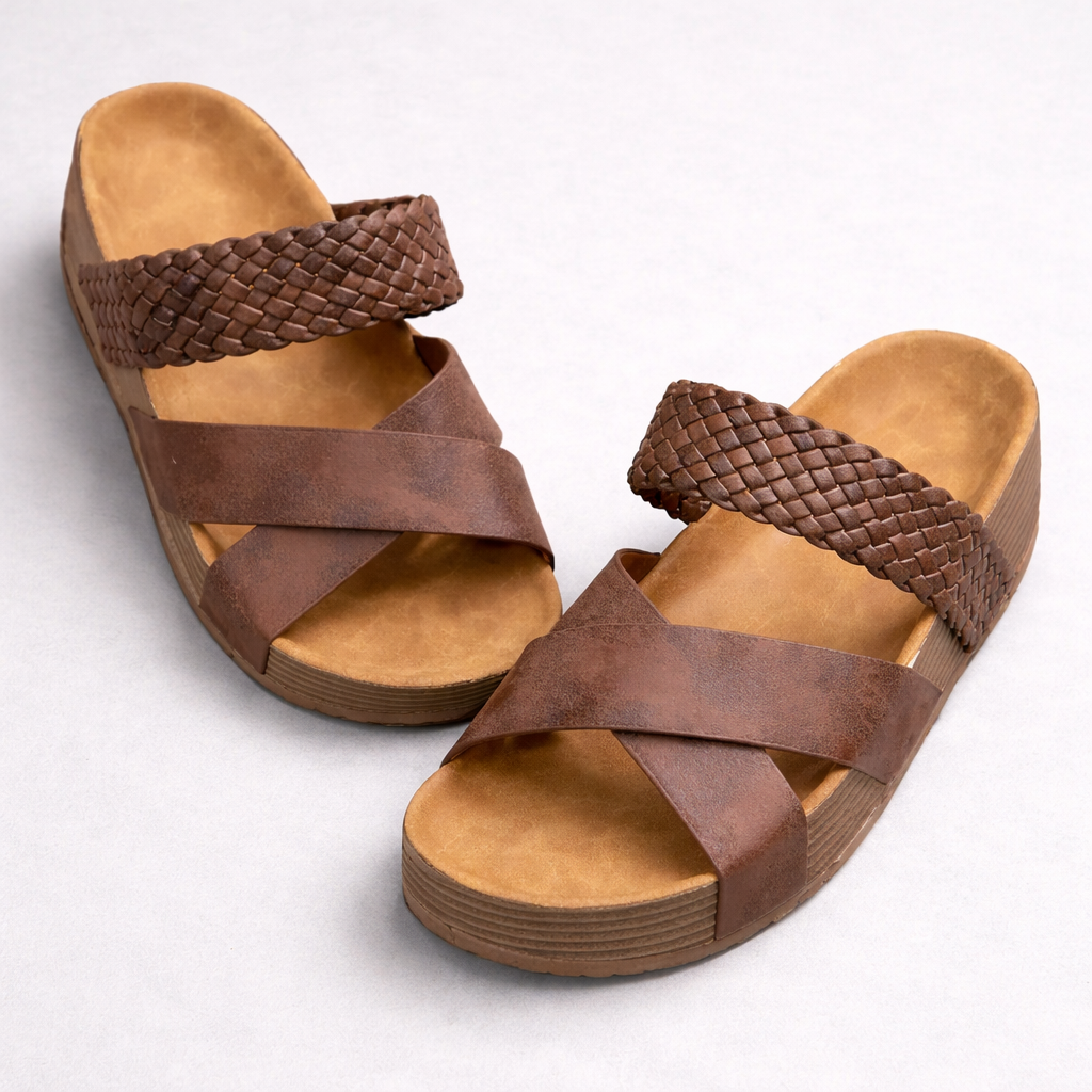 Damen Orthopädische Sandalen – Geflochtene Kreuzriemenunterstützung