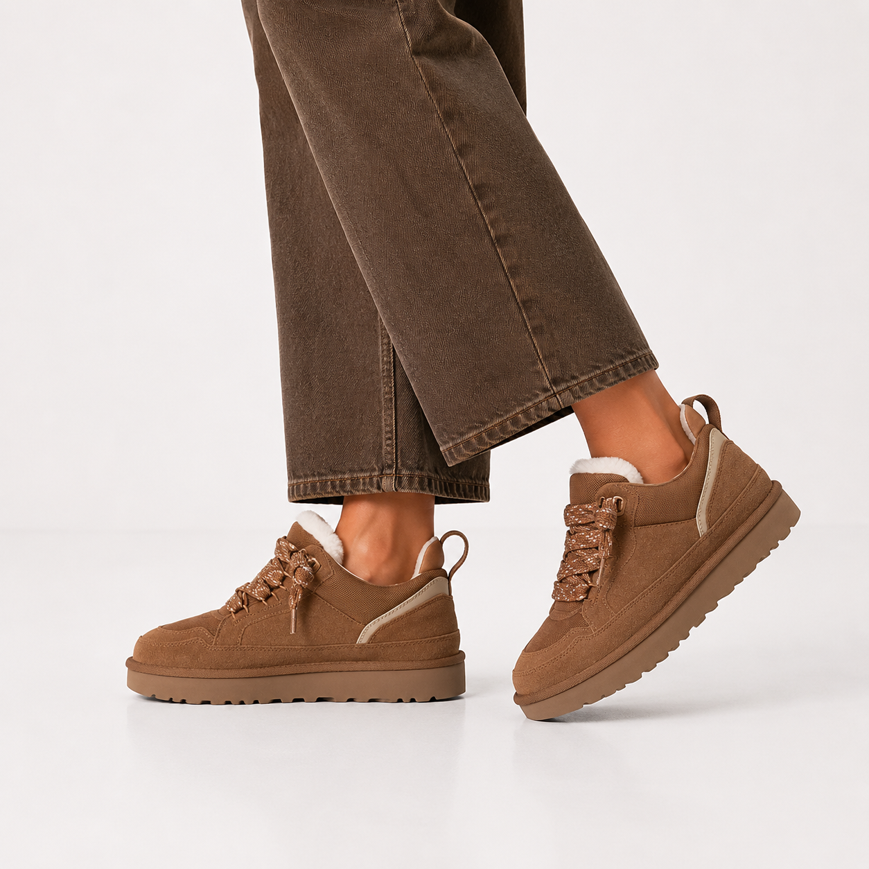 Damen Orthopädische Wildleder-Winter-Sneakers mit Plattformsohle