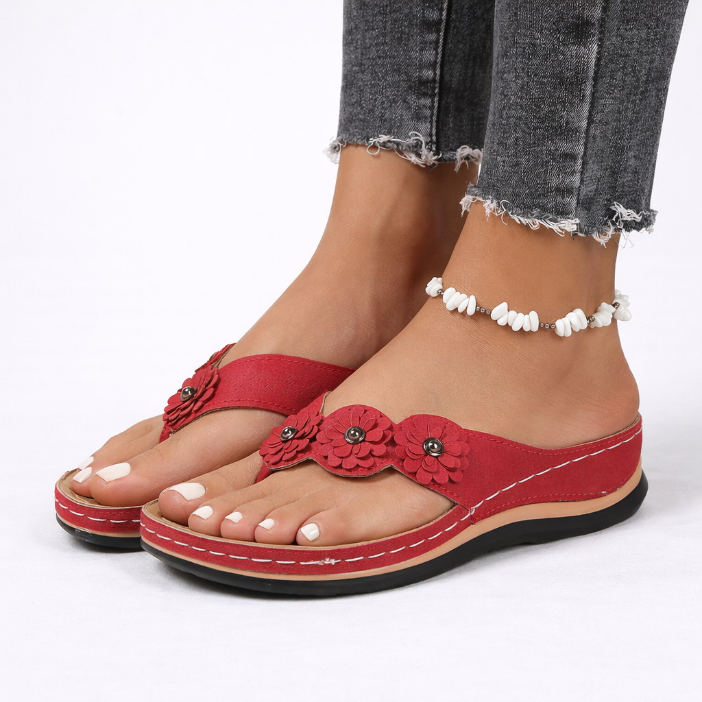 Damen Florale Orthopädische Sommerschuhe – Gepolsterte Unterstützung