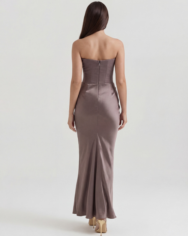 LYRA – SCULPTED STRAPLESS CORSET MAXI DRESS