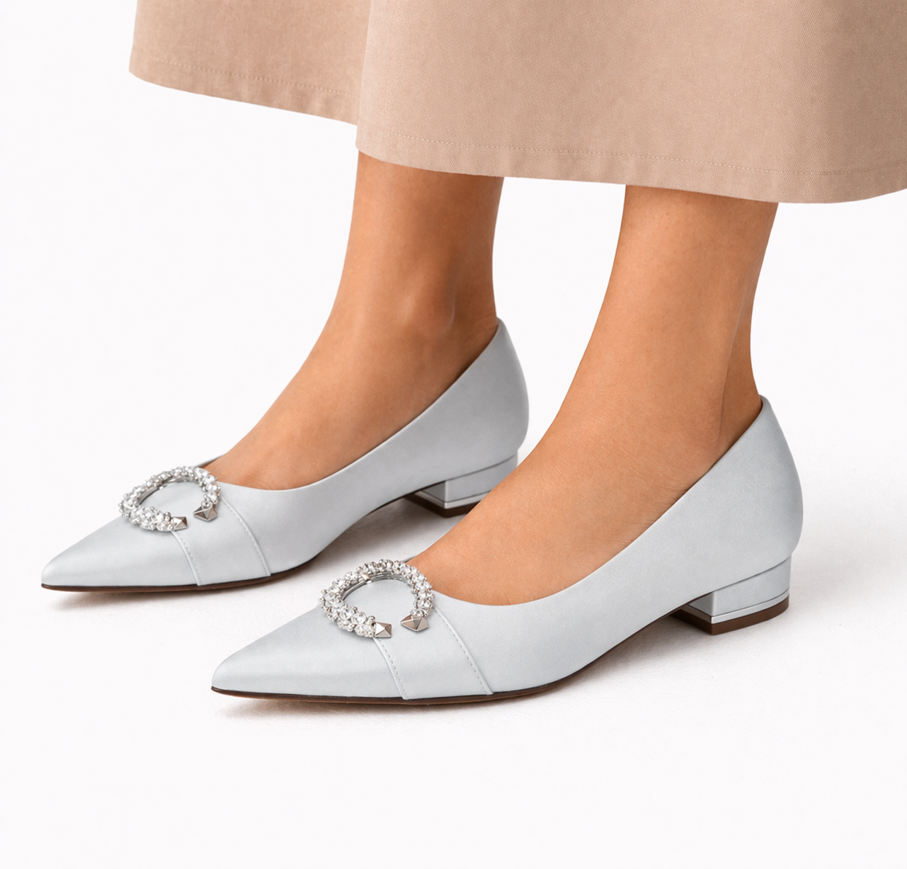 Damen Satin-Hochzeitsflats