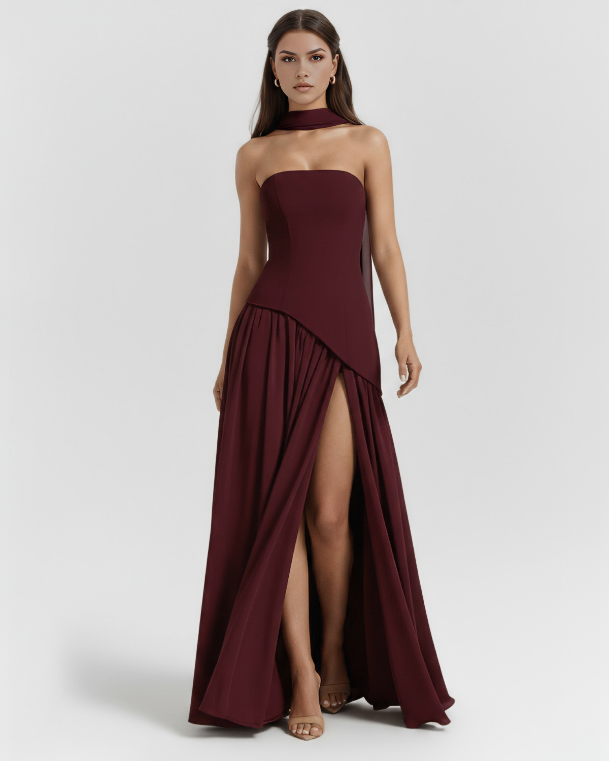 SERENIS – SCULPTED BODICE MAXI DRESS