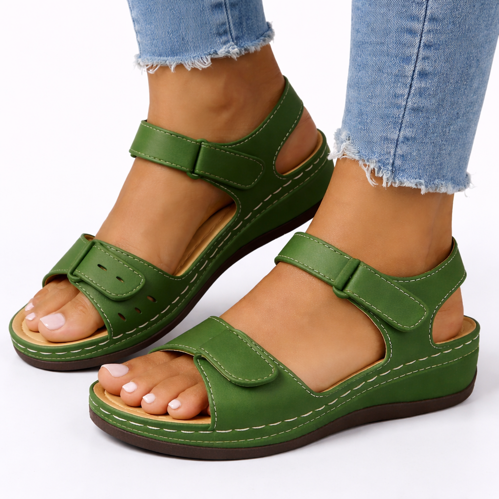 Damen Orthopädische Wandersandalen – Wedge-Heel Komfortsitz