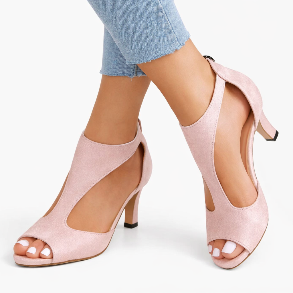 Damen Absatzsandalen – Gepolsterte Unterstützung, Elegantes Cut-Out-Design