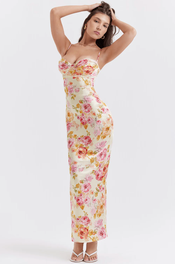 Selah | Damen ärmelloses Blumenkleid für Hochzeitsgäste im Sommer