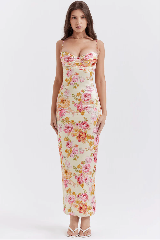 Selah | Damen ärmelloses Blumenkleid für Hochzeitsgäste im Sommer