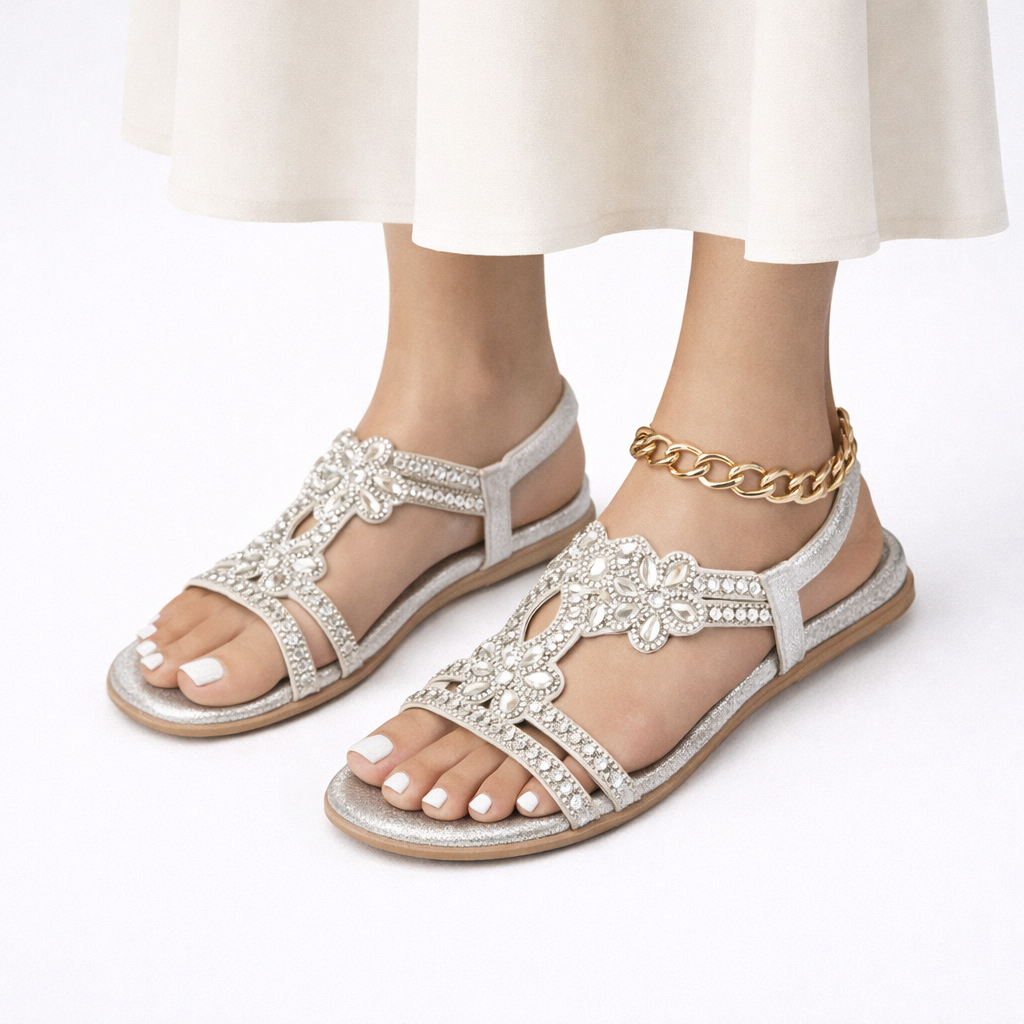 Damen orthopädische florale Sommerschuhe — Kristallkomfortpassform