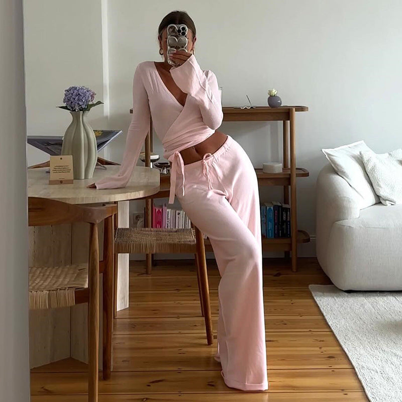 Elodra | Ribbed Lounge Flare Set