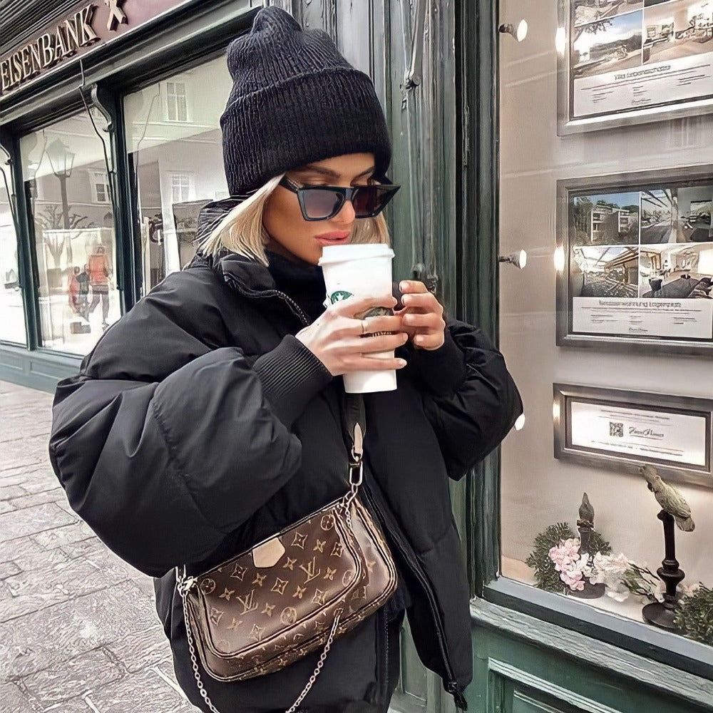 Aurevia | Pufferjacke mit Kragen und Reißverschluss