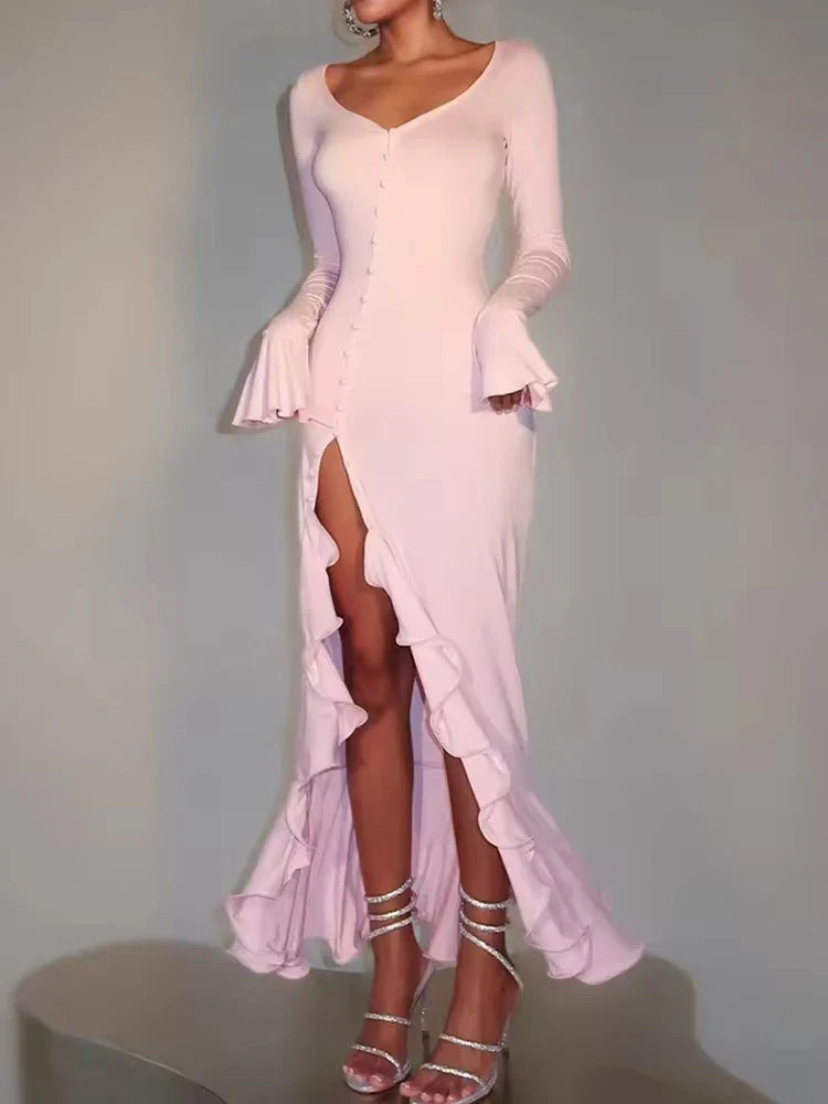 Melioraé | Rüscheneleganz Maxi-Kleid