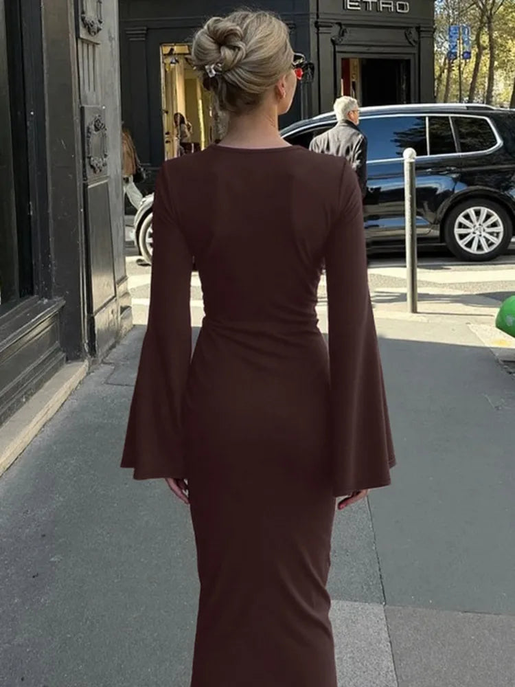 Fiorina | Drapierte Eleganz Maxikleid