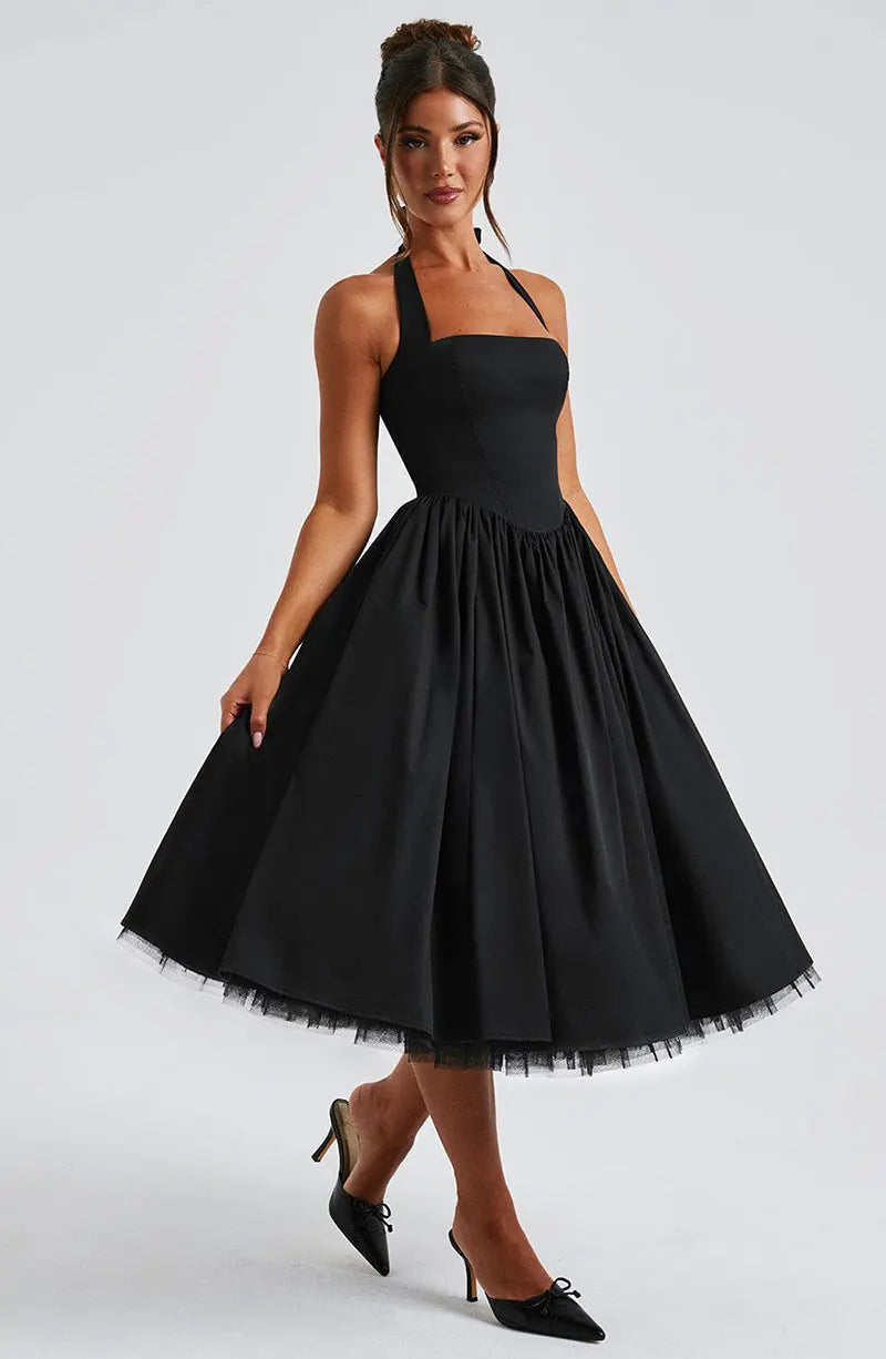 Veylisse | Anmutiges Halter Midi Kleid