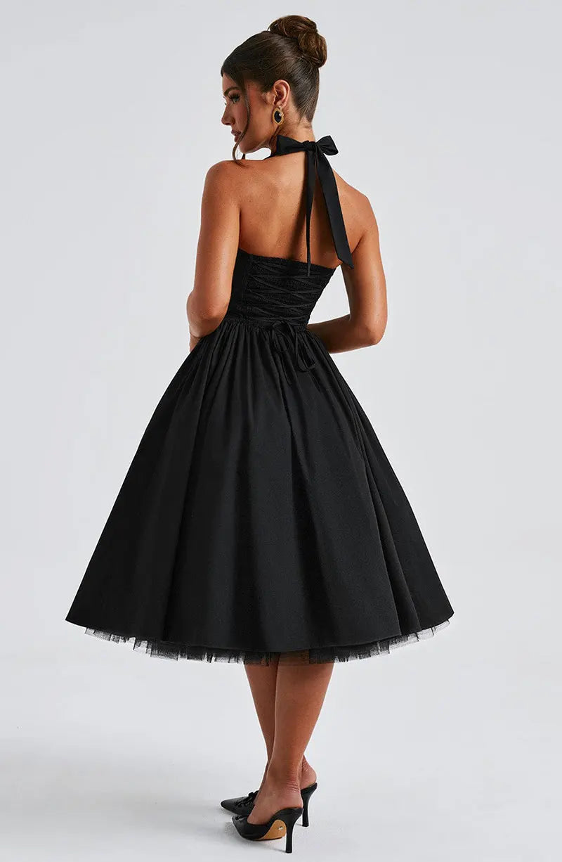 Veylisse | Anmutiges Halter Midi Kleid