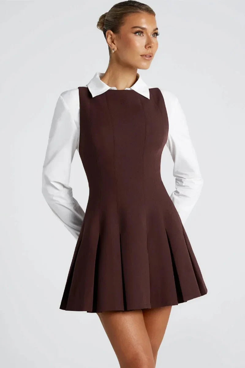 Zephina | Falten A-Linie Mini Kleid