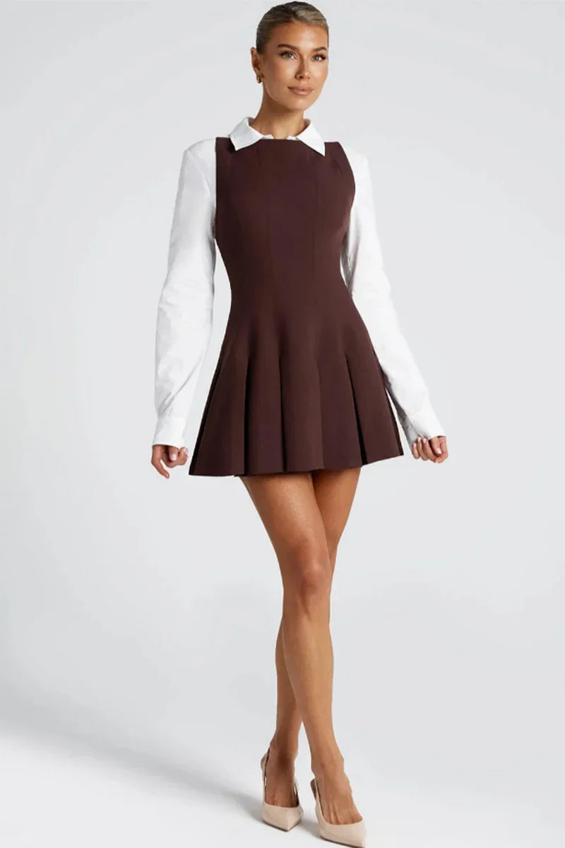 Zephina | Falten A-Linie Mini Kleid