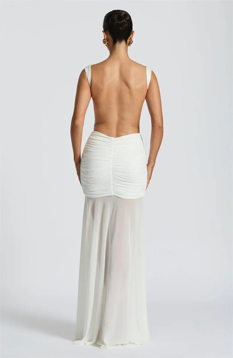 Ambrisse | Regal Raffung Maxikleid