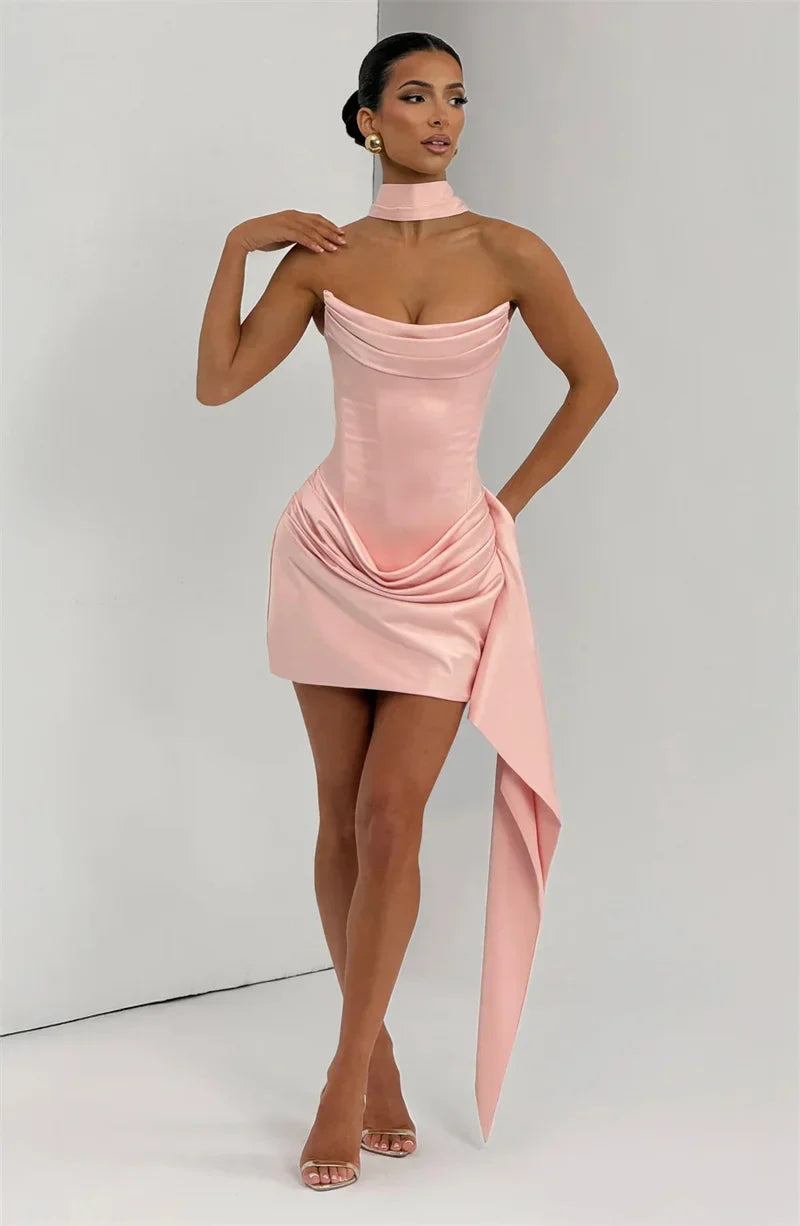 Ferisse | Drapiertes Off-Shoulder Mini Kleid