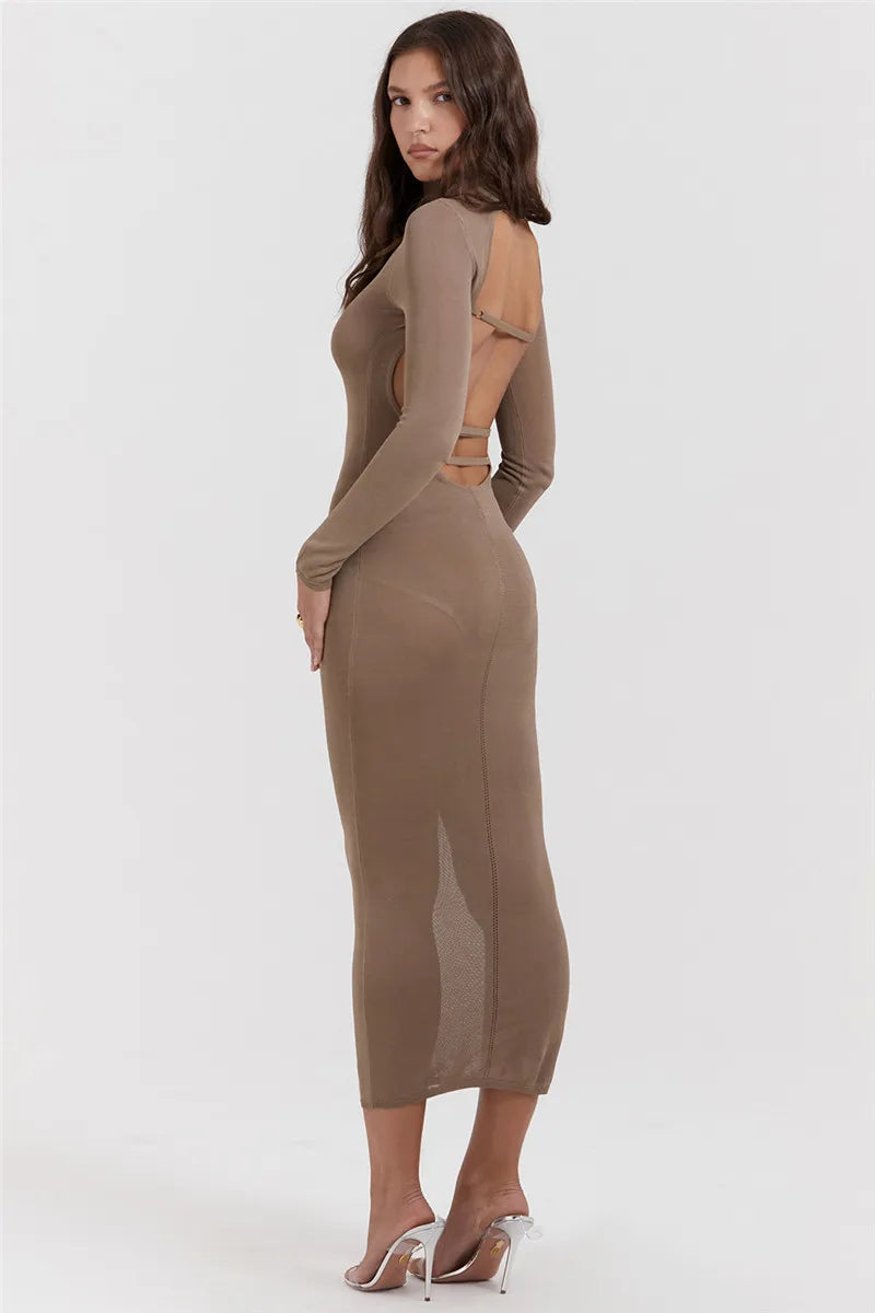 Novira | Schickes Rollkragen Midi Kleid