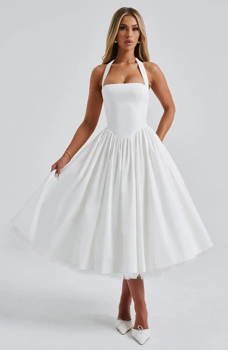 Veylisse | Anmutiges Halter Midi Kleid