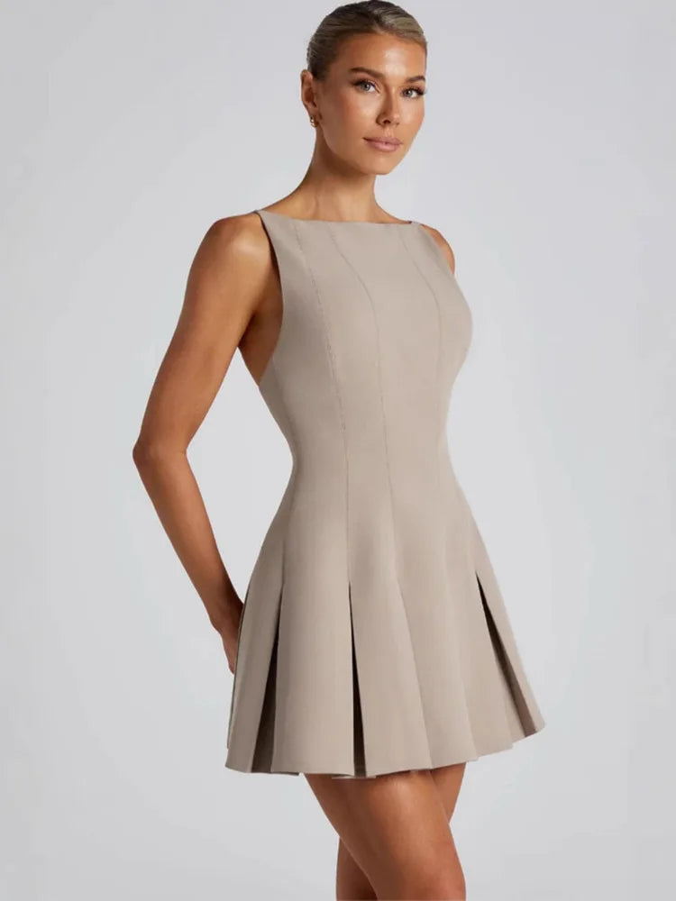 Zephina | Falten A-Linie Mini Kleid