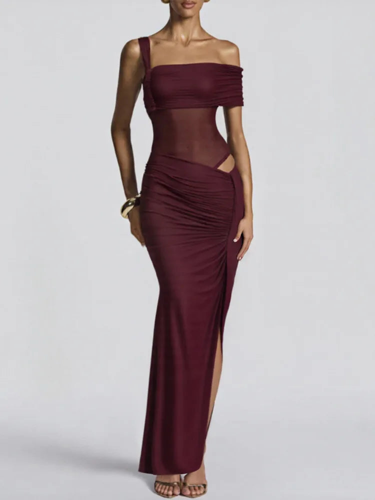 Carmina | Luxuriöses Ein-Schulter Maxi-Kleid