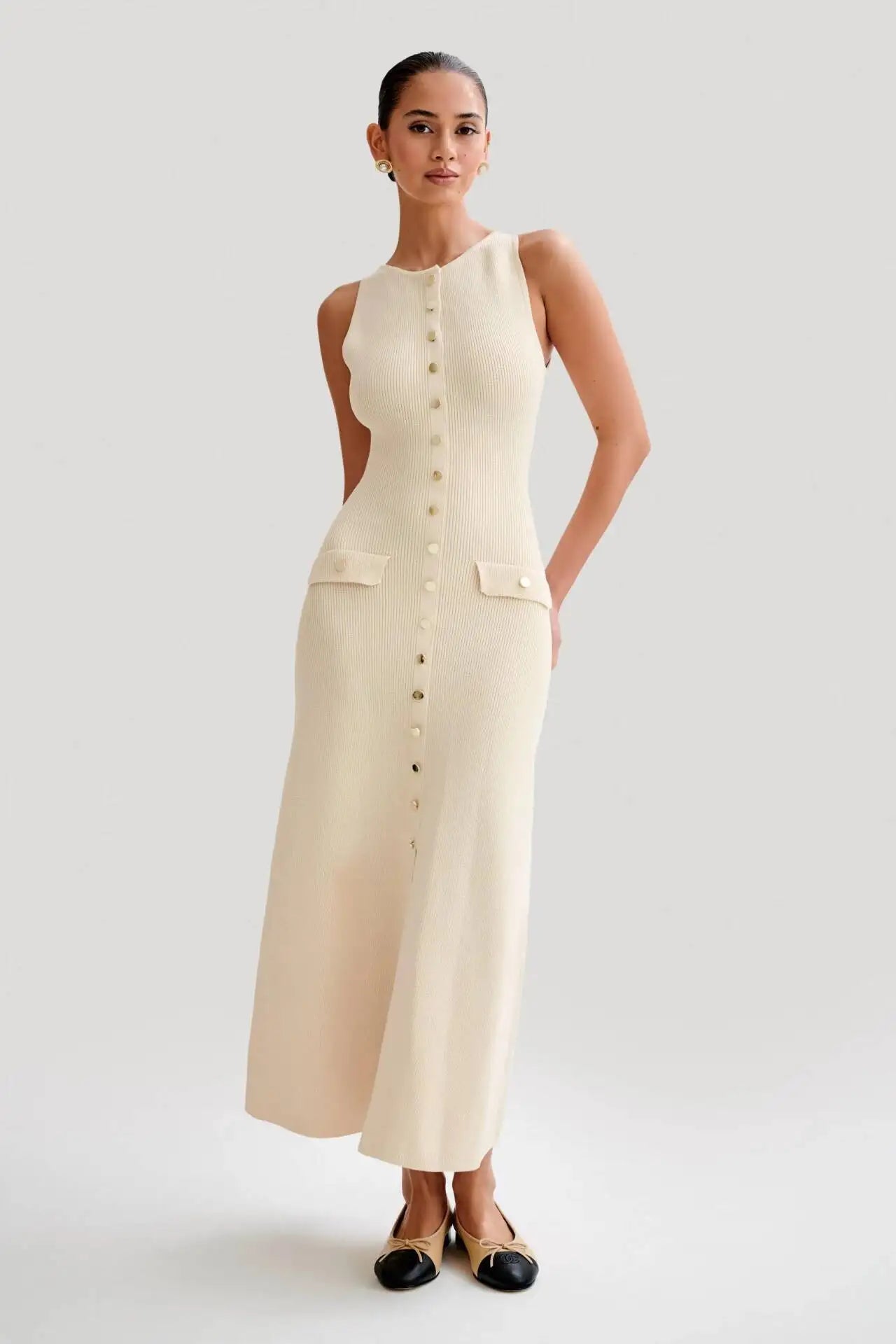 Zephoria | Sleek Knitted Elegance Maxi Dress