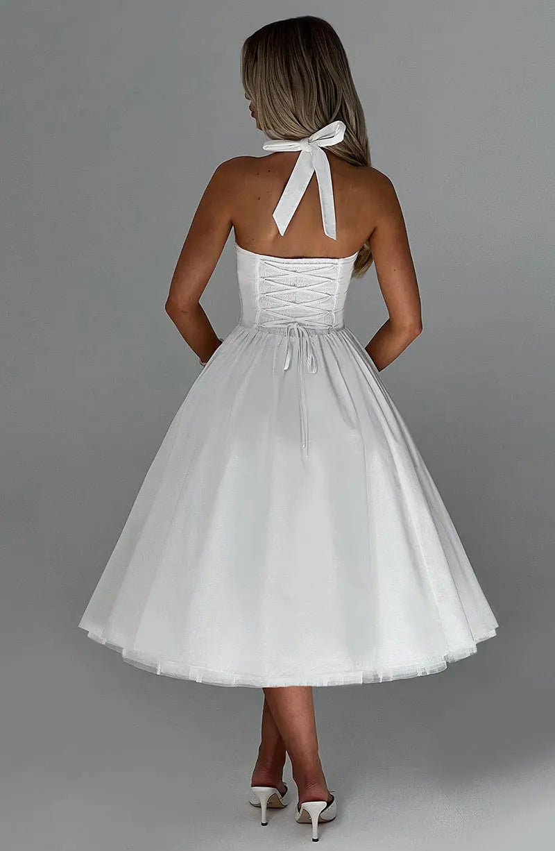 Veylisse | Anmutiges Halter Midi Kleid