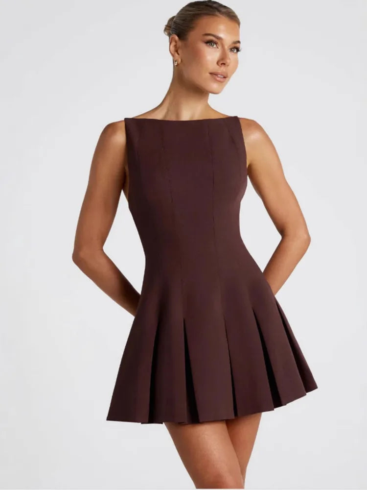 Zephina | Falten A-Linie Mini Kleid