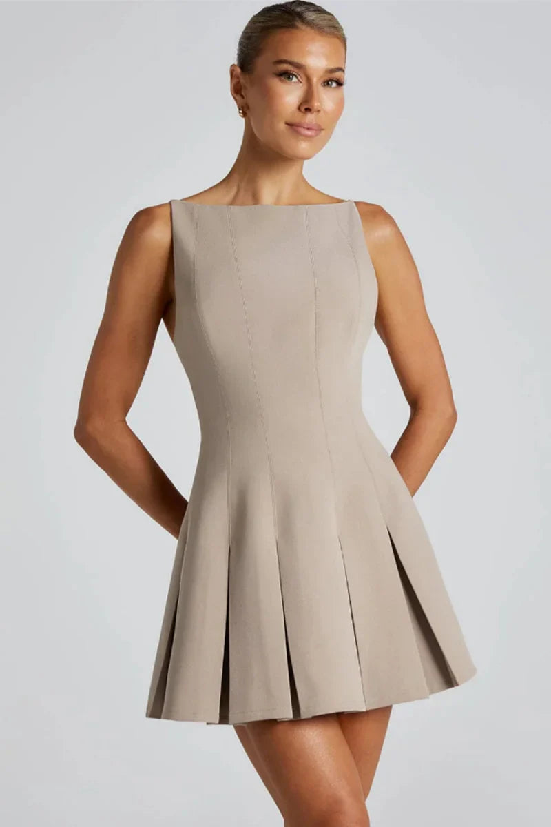 Zephina | Falten A-Linie Mini Kleid