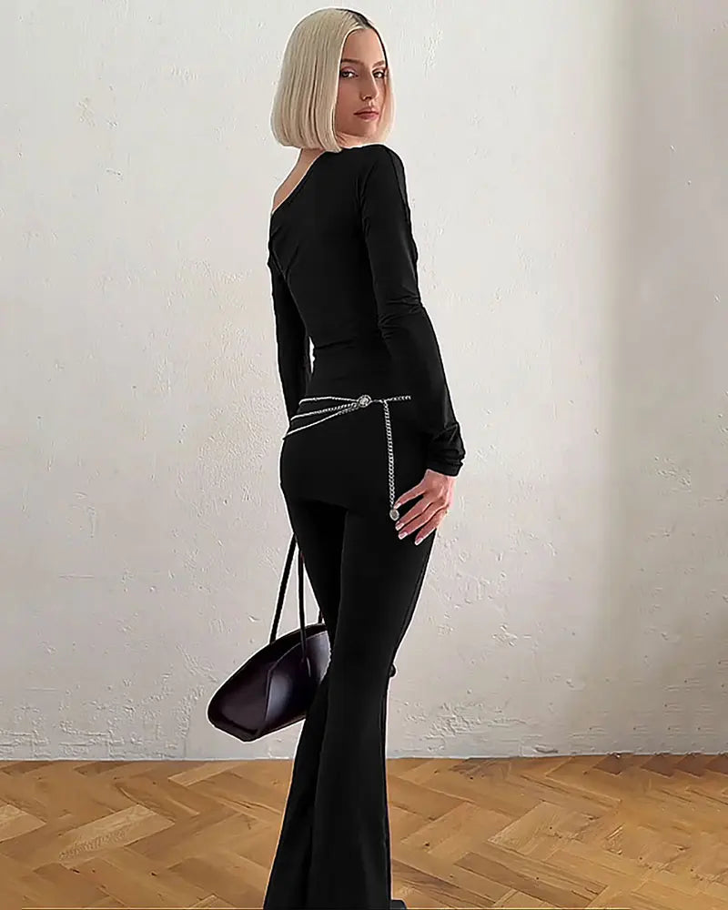 Lianora | Schickes Zweiteiliges Flared Hosen Set