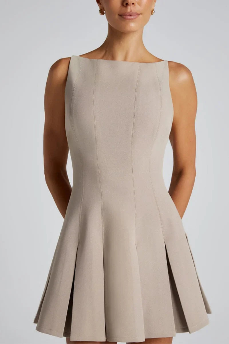 Zephina | Falten A-Linie Mini Kleid