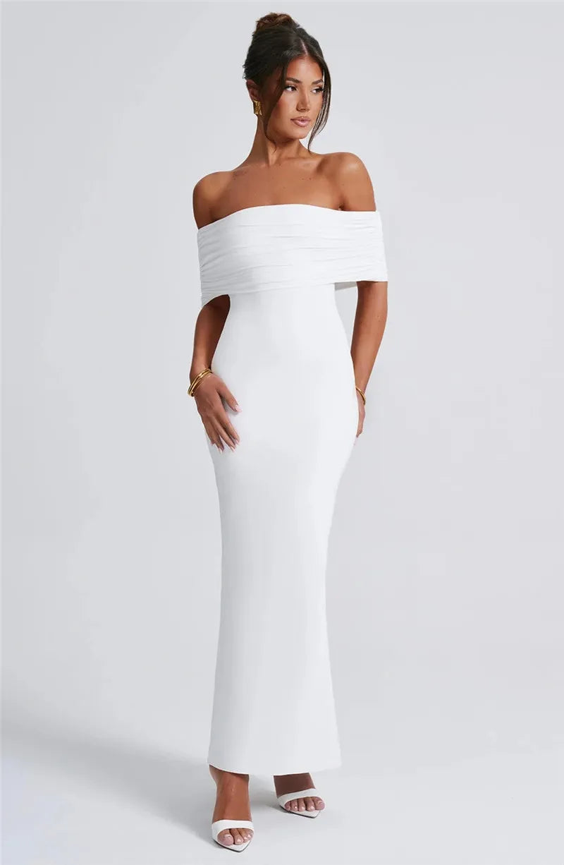 Celestina | Off-Shoulder Anmut Maxi-Kleid