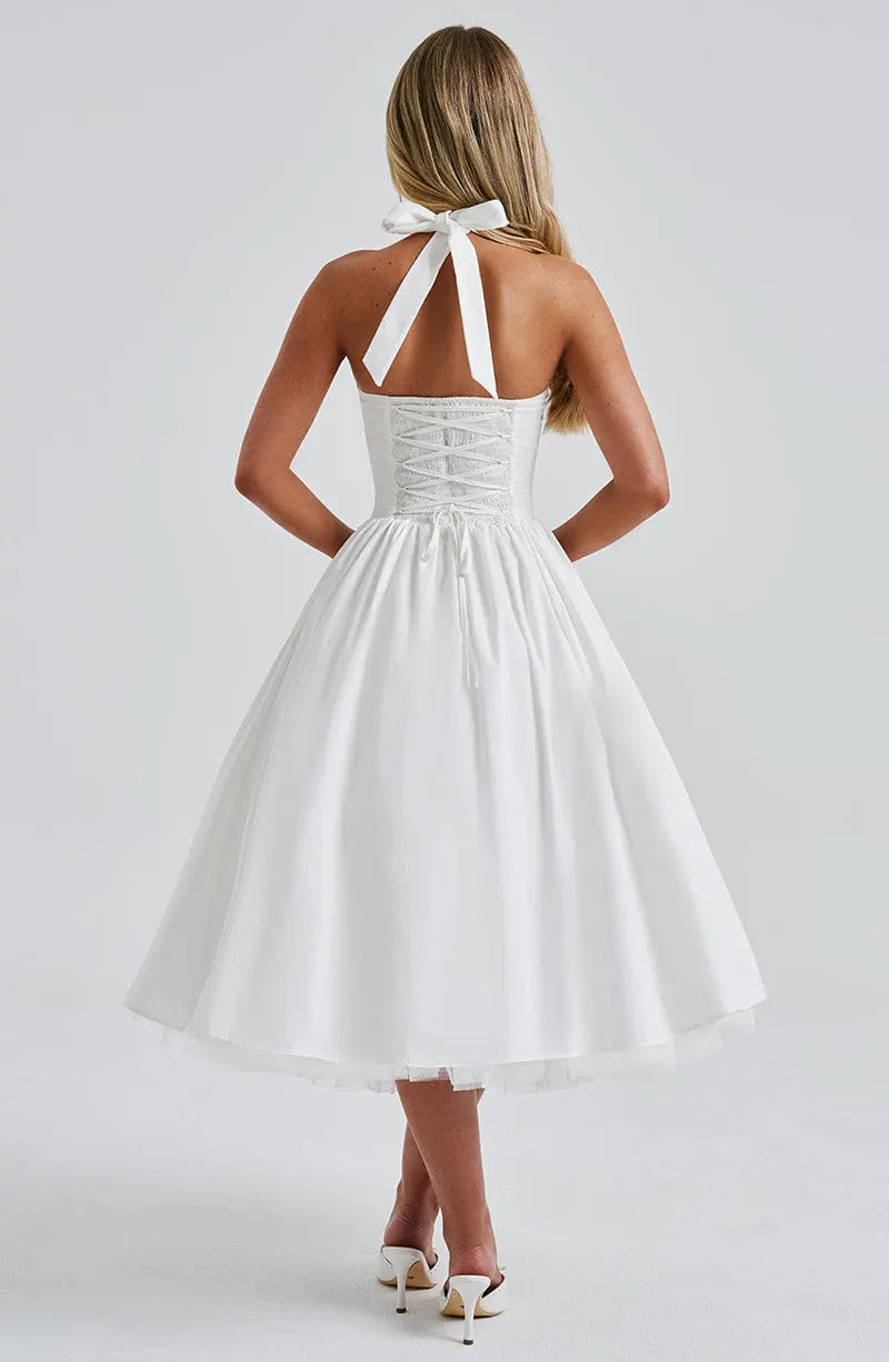 Veylisse | Anmutiges Halter Midi Kleid