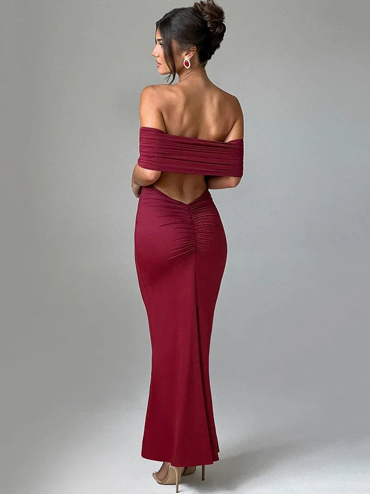 Celestina | Off-Shoulder Anmut Maxi-Kleid