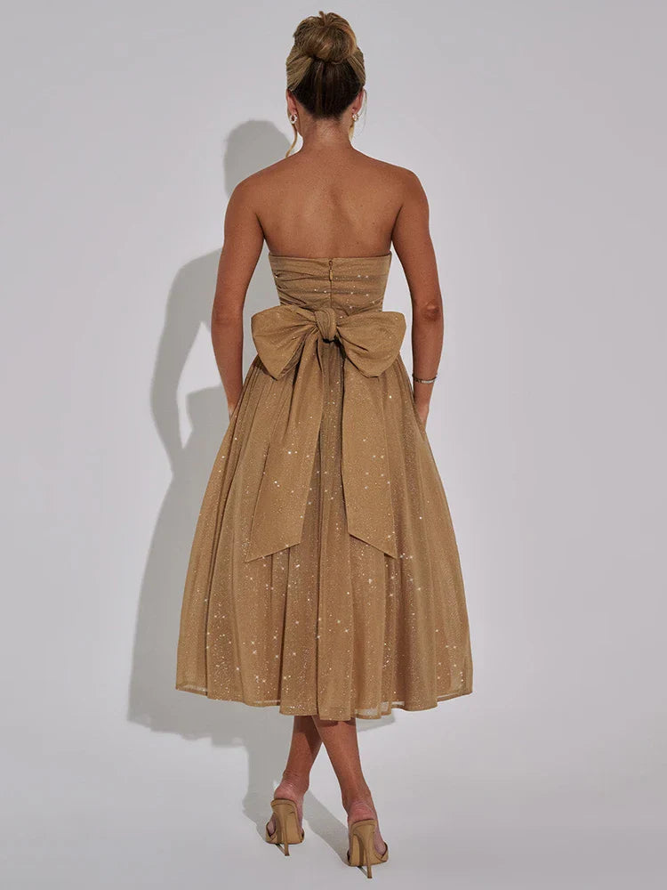 Claribel | Funkelnde Eleganz Midi-Kleid