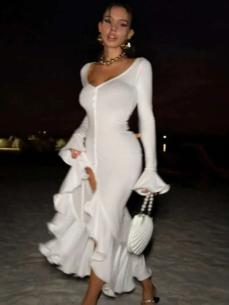 Melioraé | Rüscheneleganz Maxi-Kleid