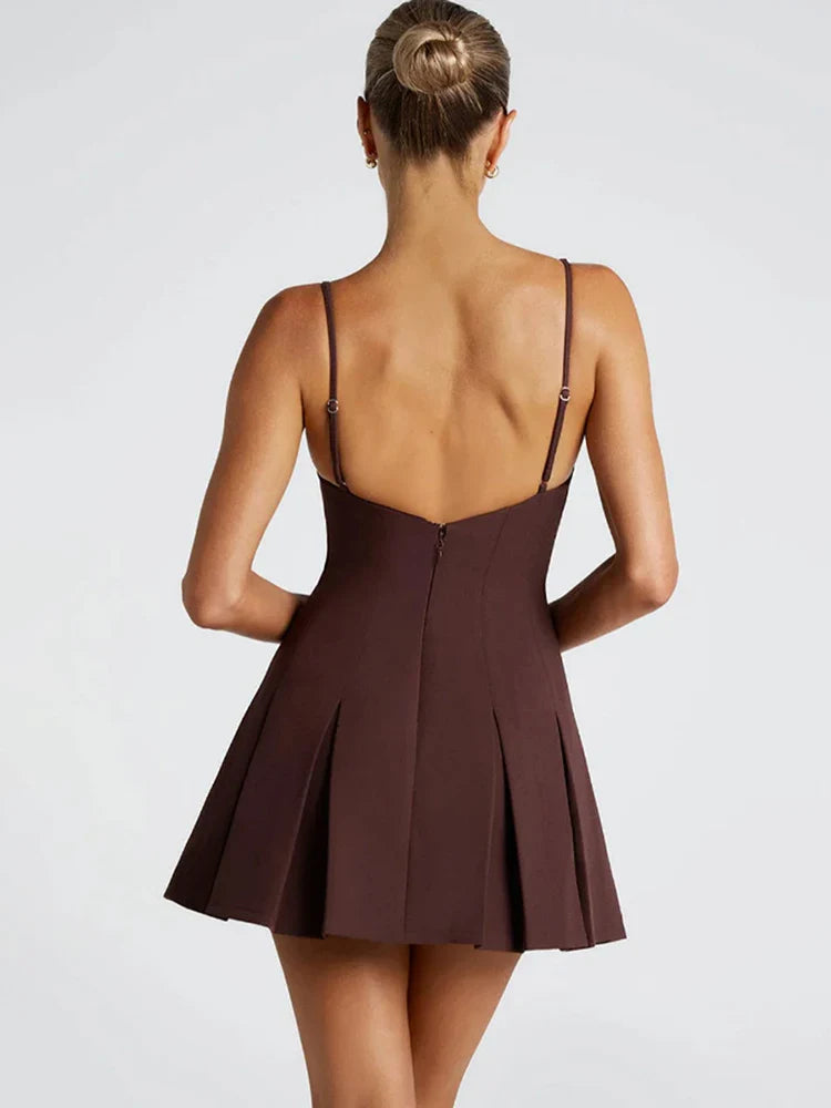 Zephina | Falten A-Linie Mini Kleid
