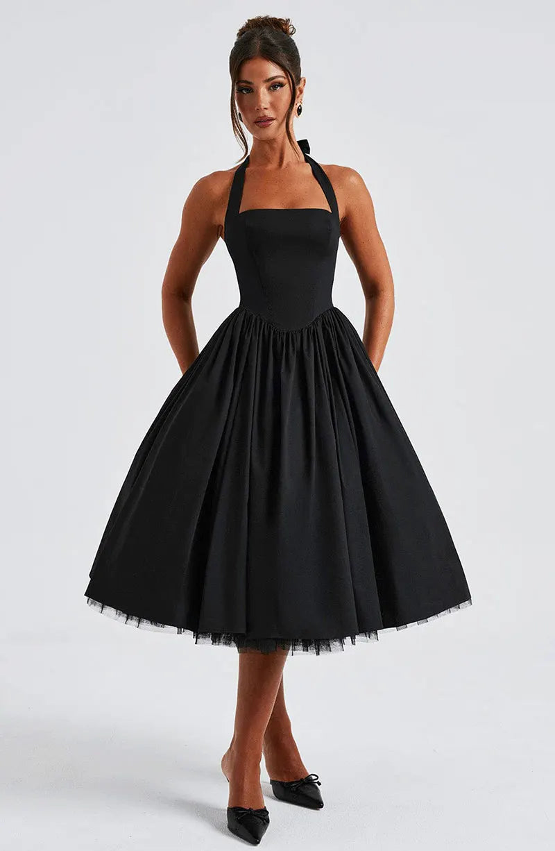 Veylisse | Anmutiges Halter Midi Kleid