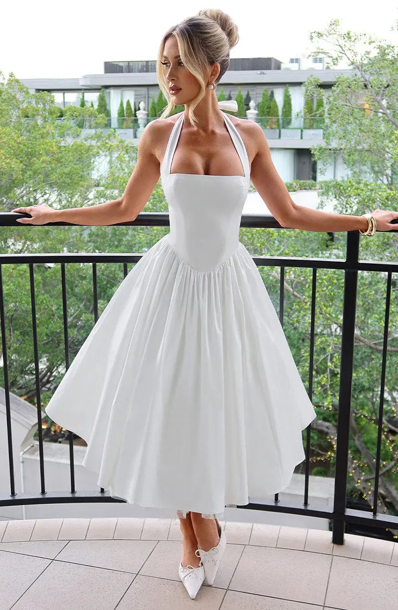 Veylisse | Anmutiges Halter Midi Kleid