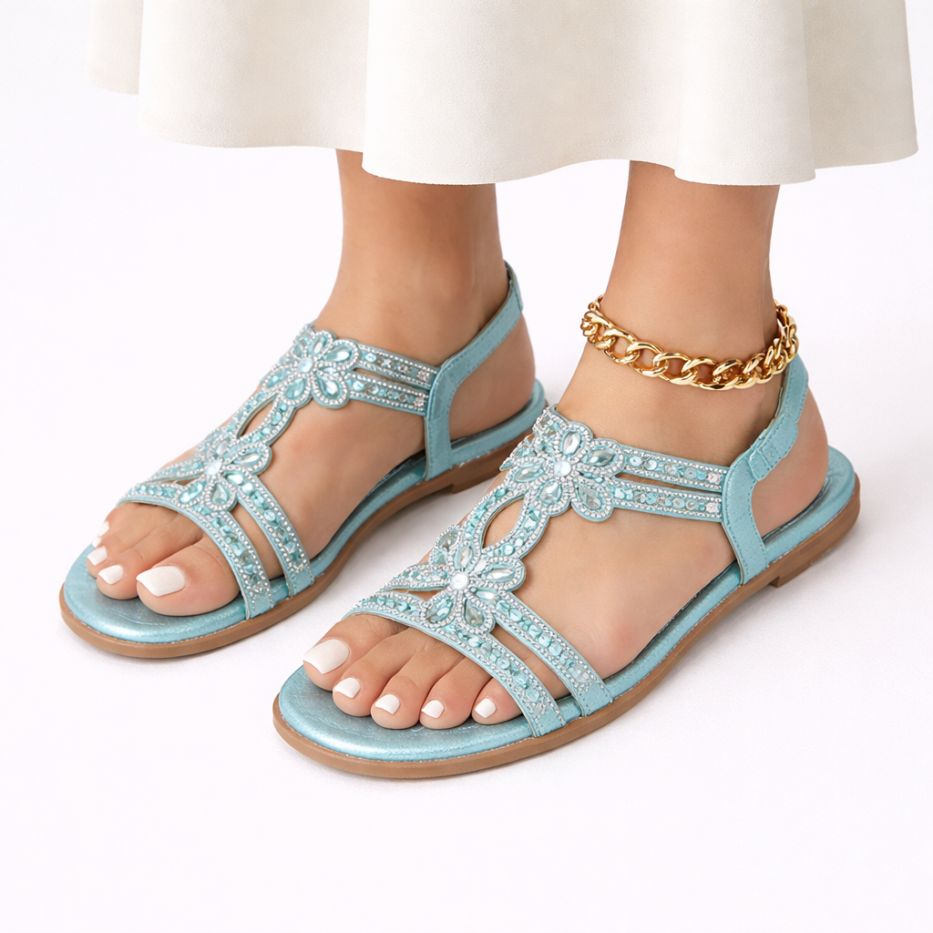 Damen orthopädische florale Sommerschuhe — Kristallkomfortpassform